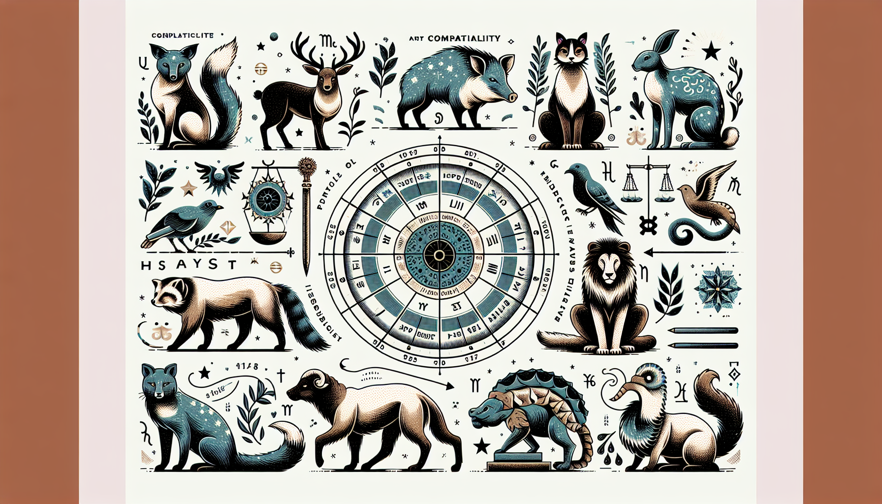 動物占いの相性は「12動物×角度差」で一覧表のように整理できます