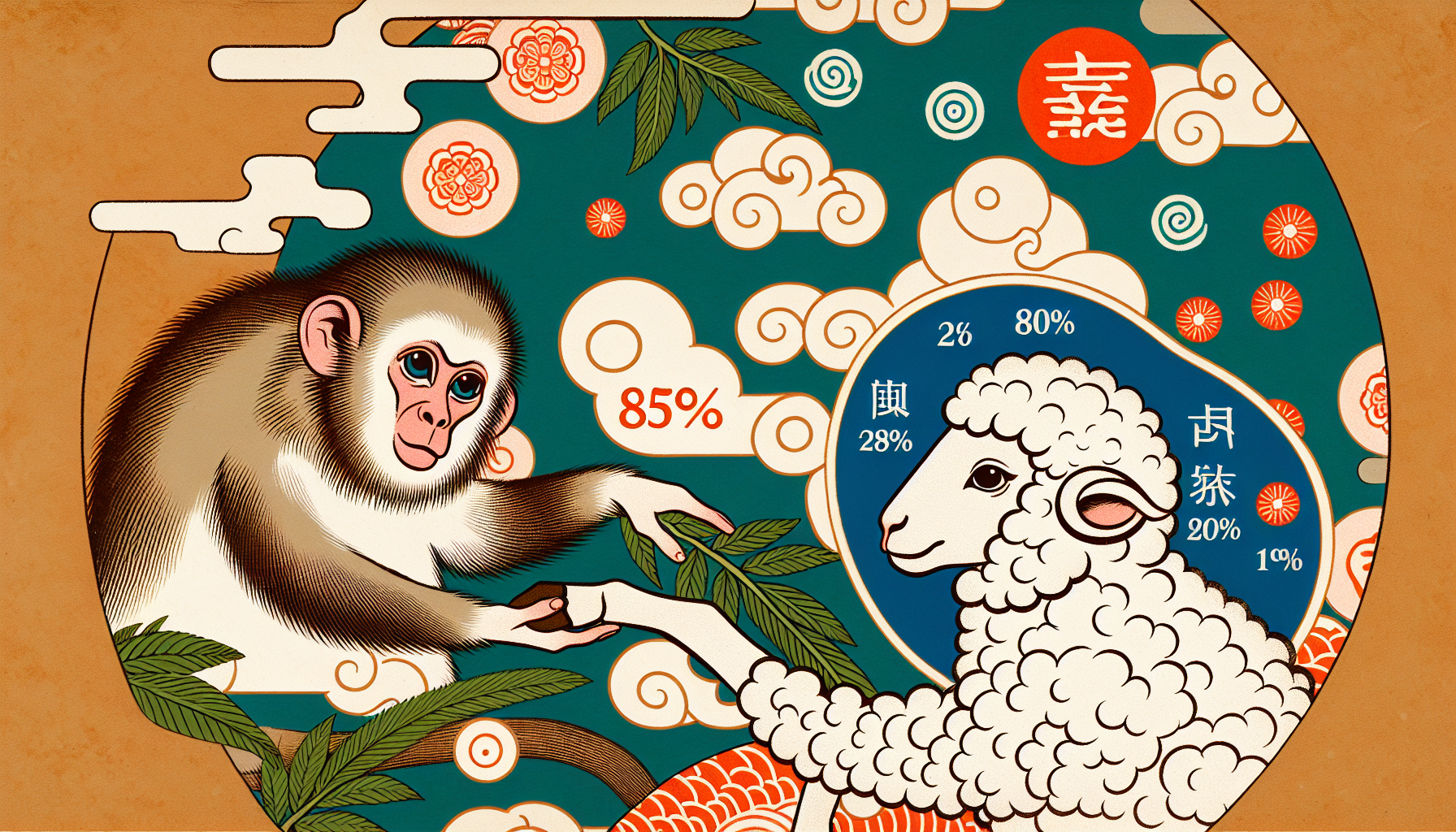 猿とひつじは「基本的に良好」で、85％程度とされることもあります